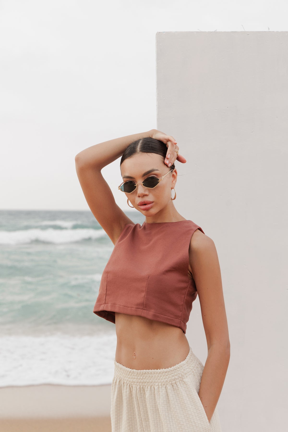 Leila Linen Crop Top